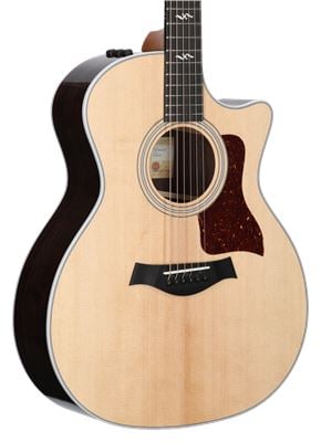 Taylor 414ceRV Grand Auditorium Acoustic Electric Guitar with Case Body Angled View
